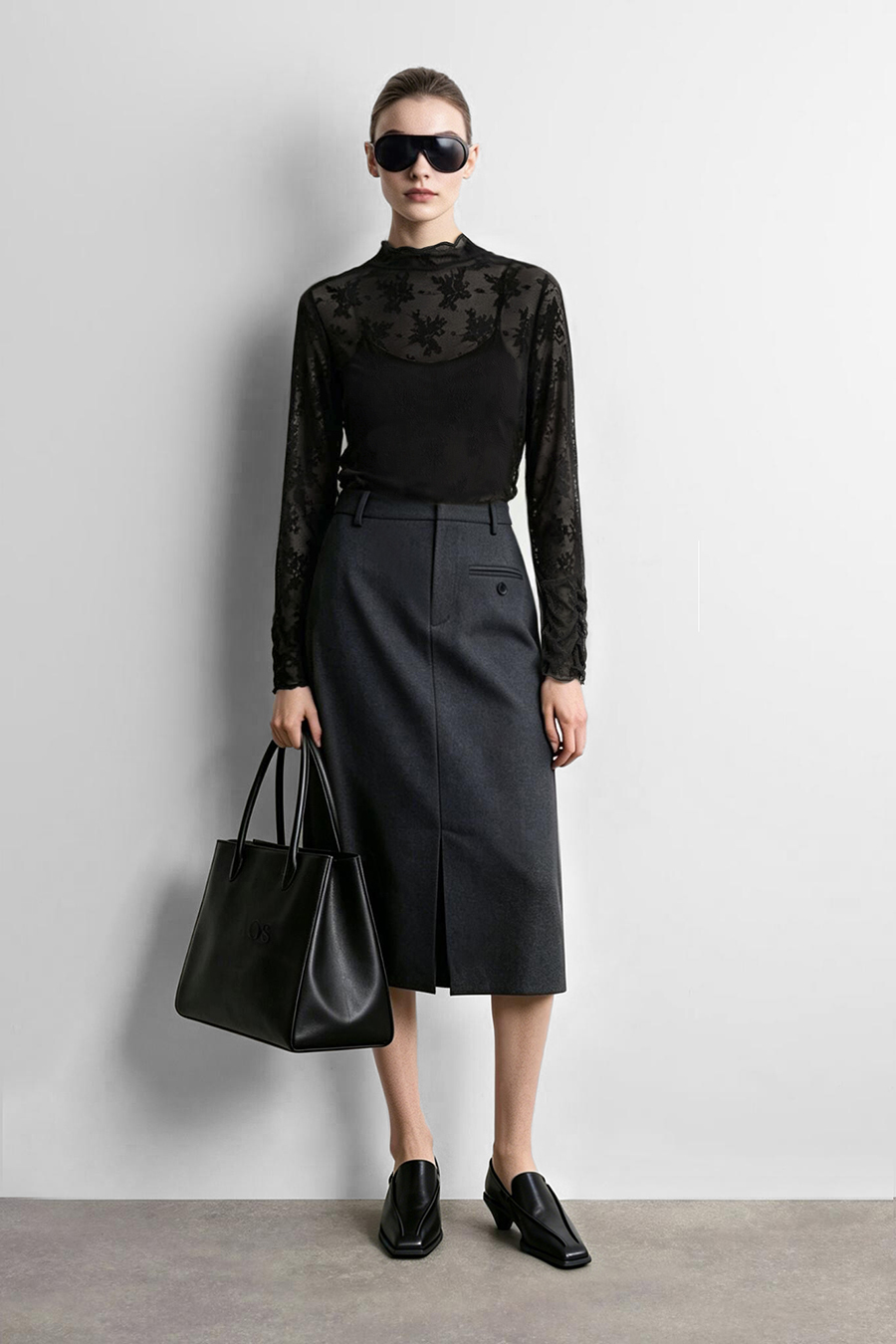 Jacquard Lace Slim-Fit Tee | AMII