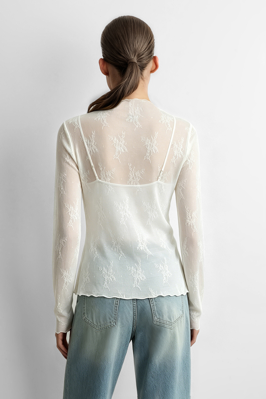 Jacquard Lace Slim-Fit Tee | AMII