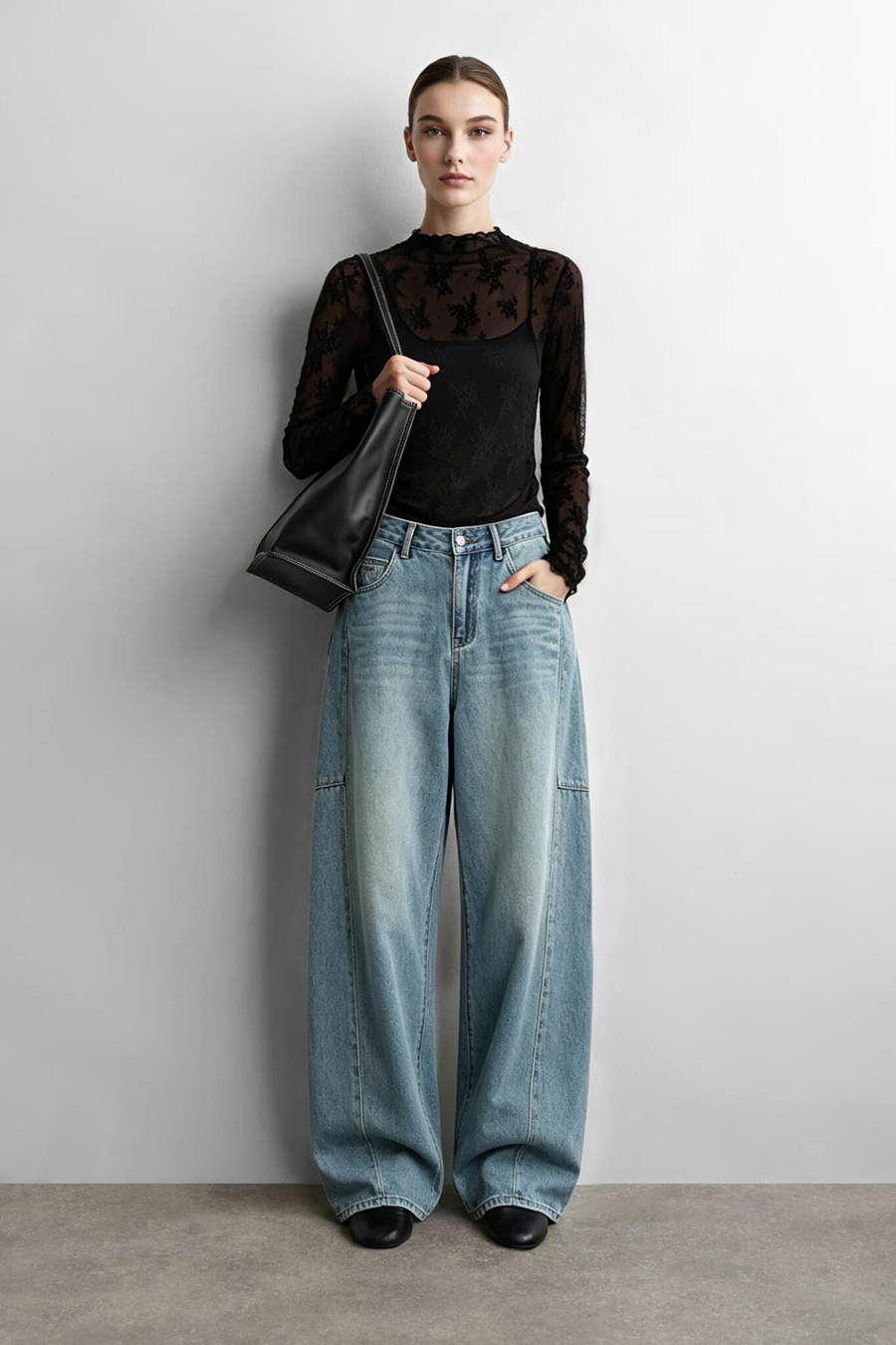 Jacquard Lace Slim-Fit Tee | AMII