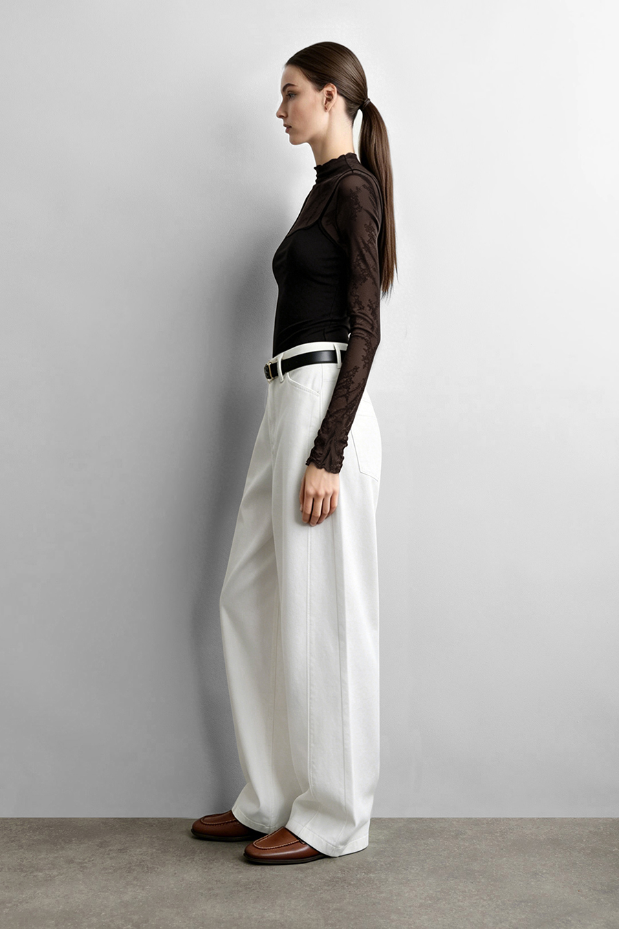 Jacquard Lace Slim-Fit Tee | AMII