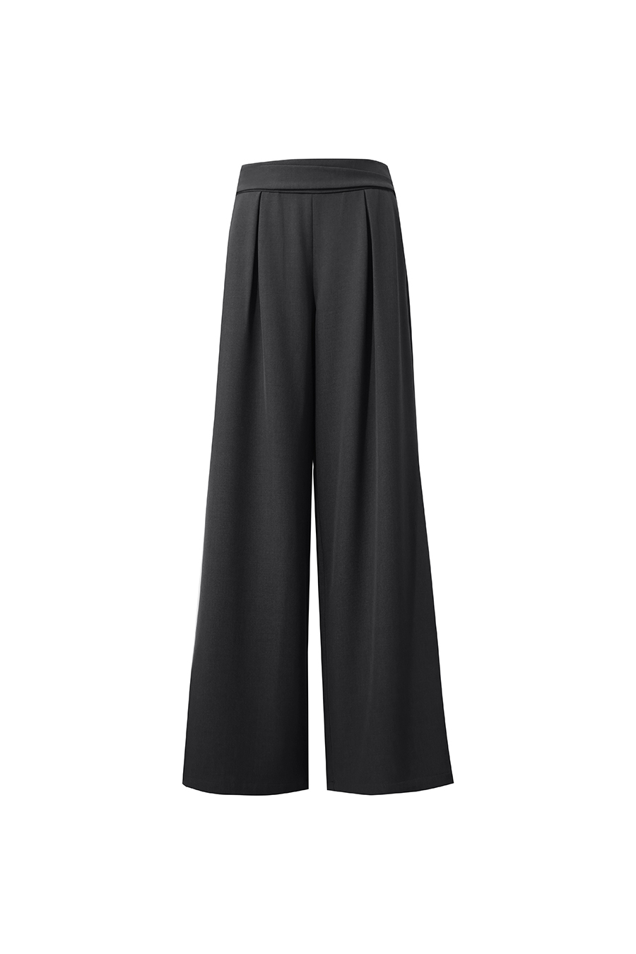 Draped Pleated Cropped Wide Leg Casual Pants | AMII