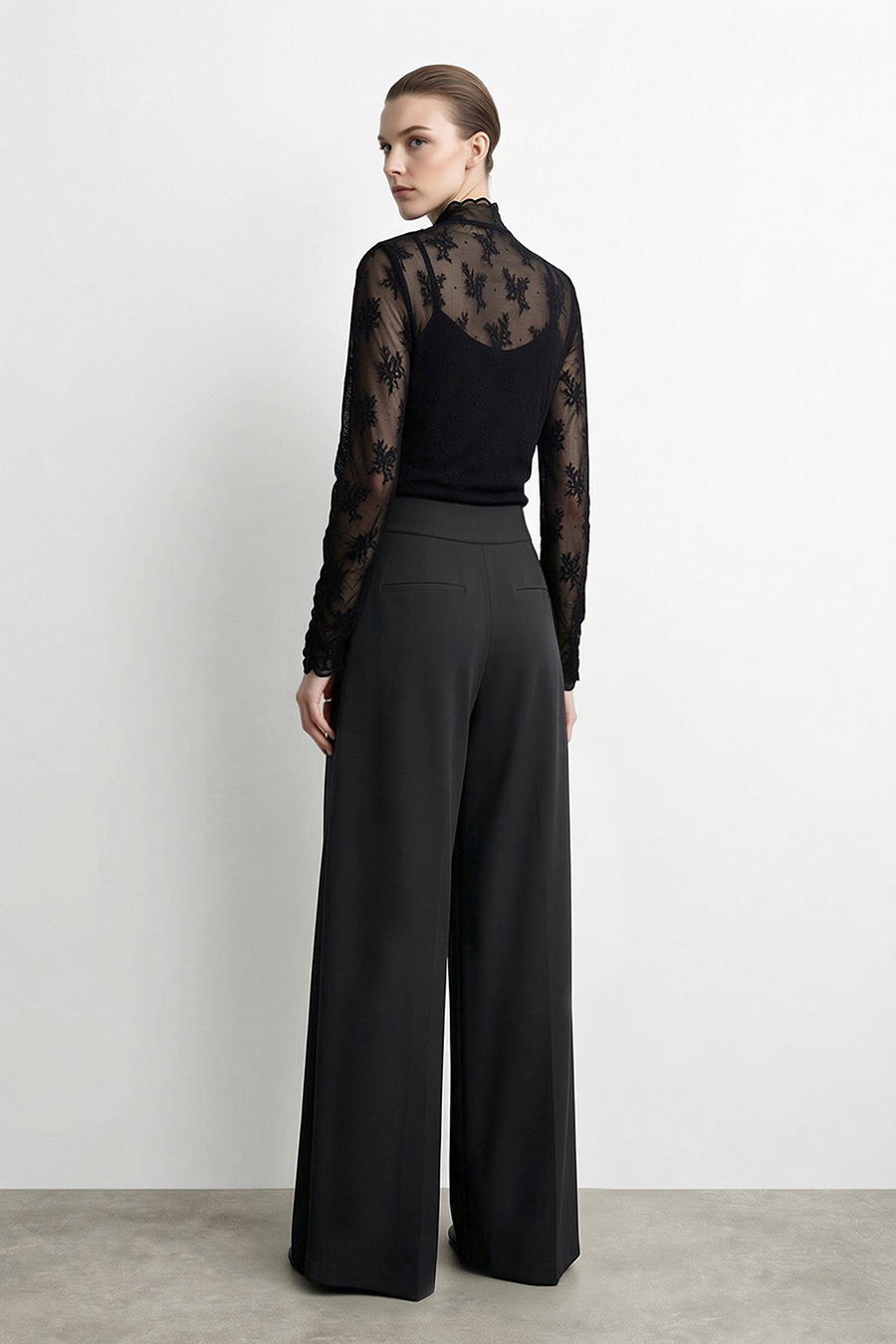 Draped Pleated Cropped Wide Leg Casual Pants | AMII