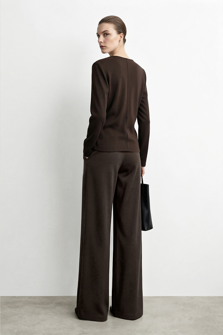 Draped Pleated Cropped Wide Leg Casual Pants | AMII