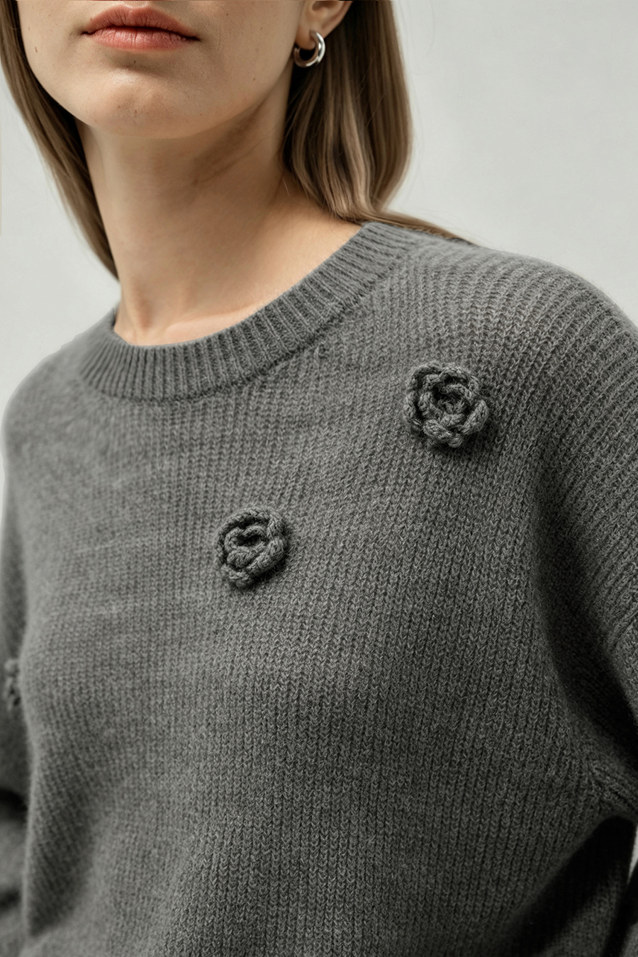 3D rose sweater|AMII