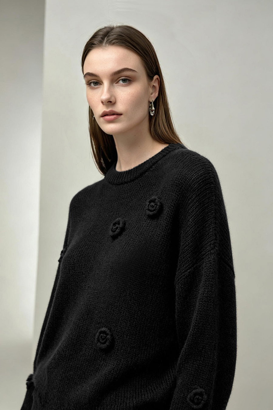 3D rose sweater|AMII