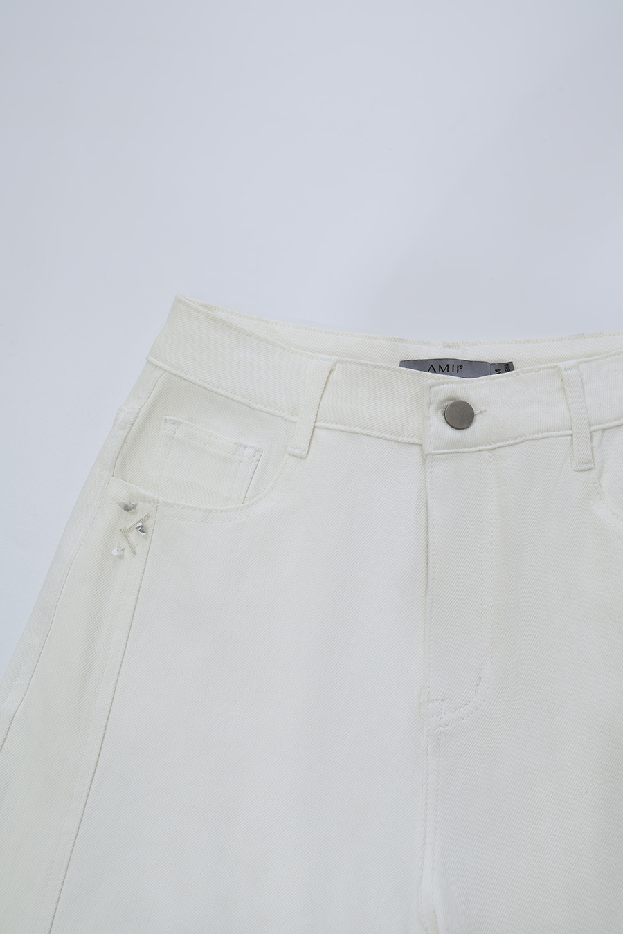 Beaded Craft Denim Pants | AMII