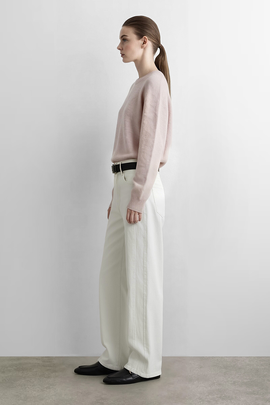 Beaded Craft Denim Pants | AMII