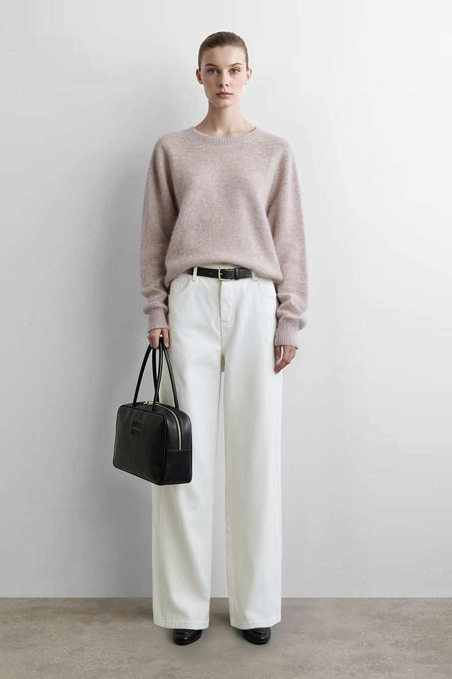 Beaded Craft Denim Pants | AMII