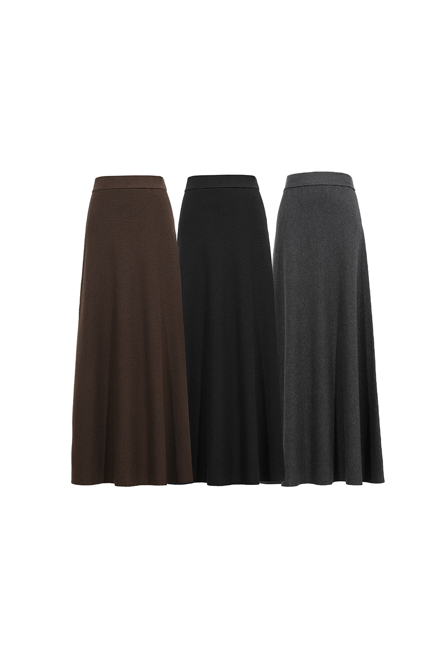 Wide A-Line Knit Midi Skirt | AMII