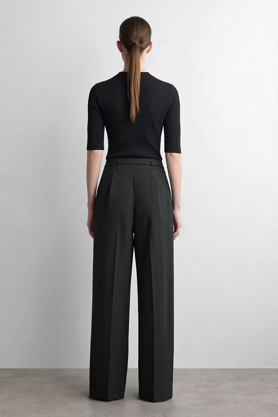 Striped Wide Leg Casual Pants | AMII