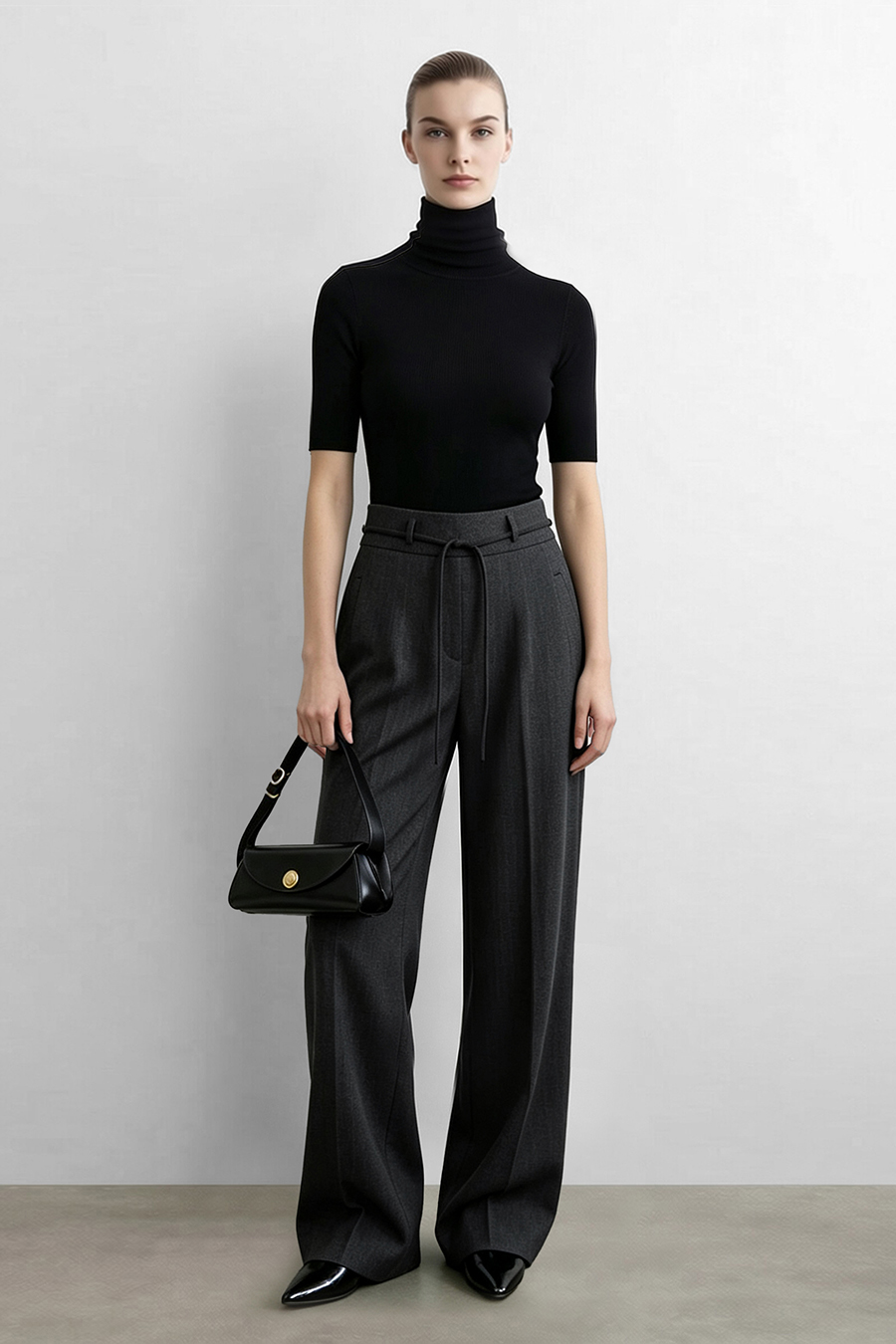 Striped Wide Leg Casual Pants | AMII