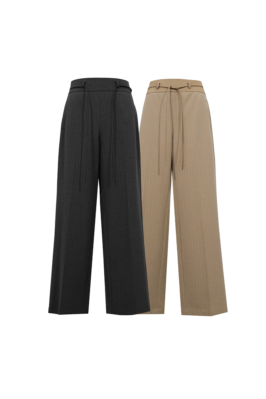 Striped Wide Leg Casual Pants | AMII