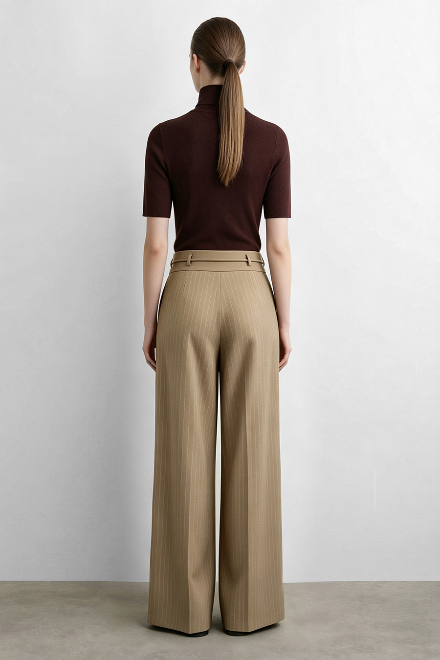 Striped Wide Leg Casual Pants | AMII