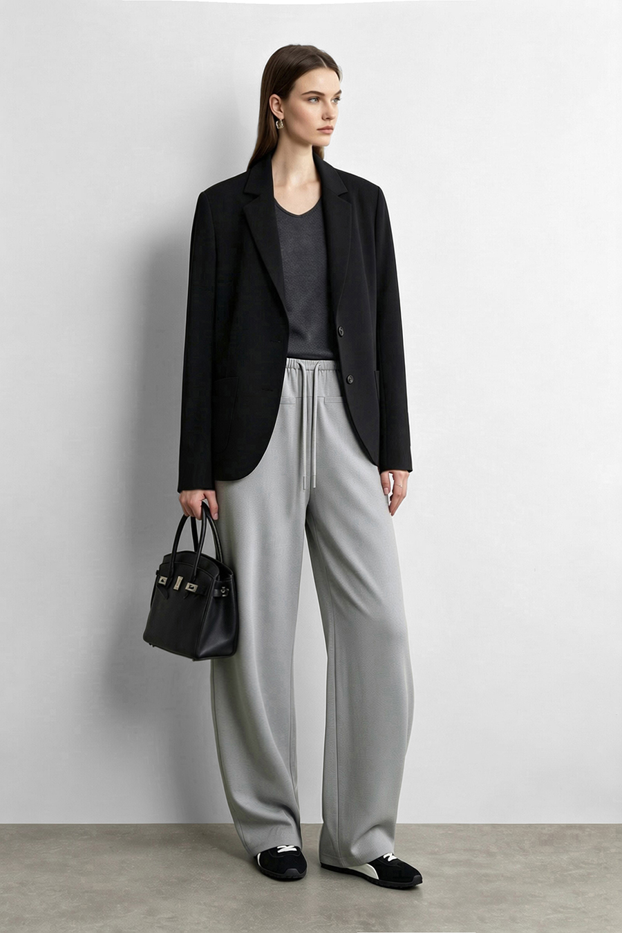 Drawstring Tie Casual Long Pants | AMII