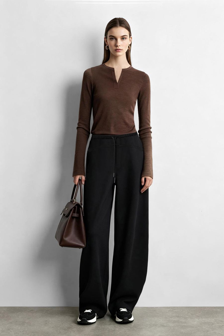 Drawstring Tie Casual Long Pants | AMII