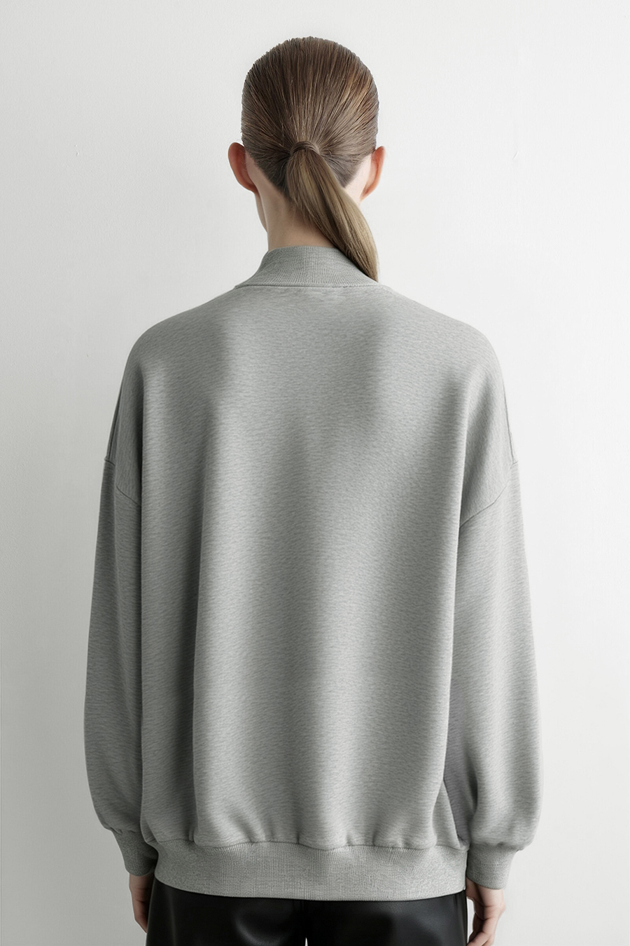 Color‑Block Geometric Embroidery Hoodie|AMII