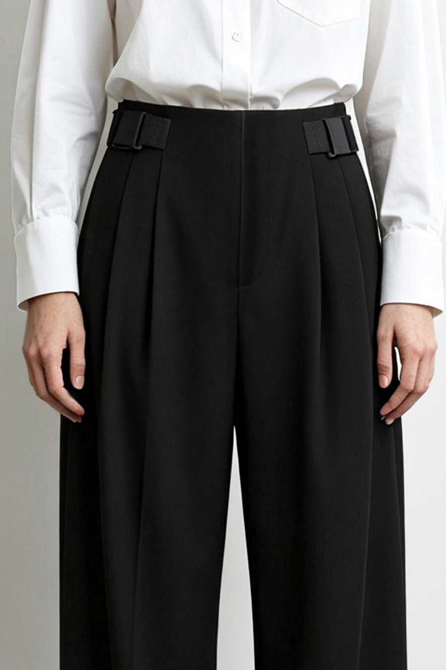 Buckle Belt Casual Long Pants | AMII