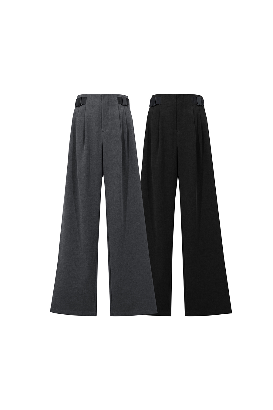 Buckle Belt Casual Long Pants | AMII