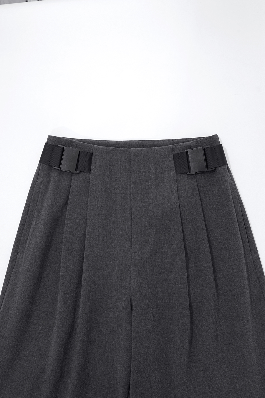 Buckle Belt Casual Long Pants | AMII