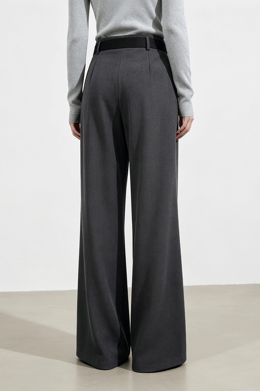 Buckle Belt Casual Long Pants | AMII