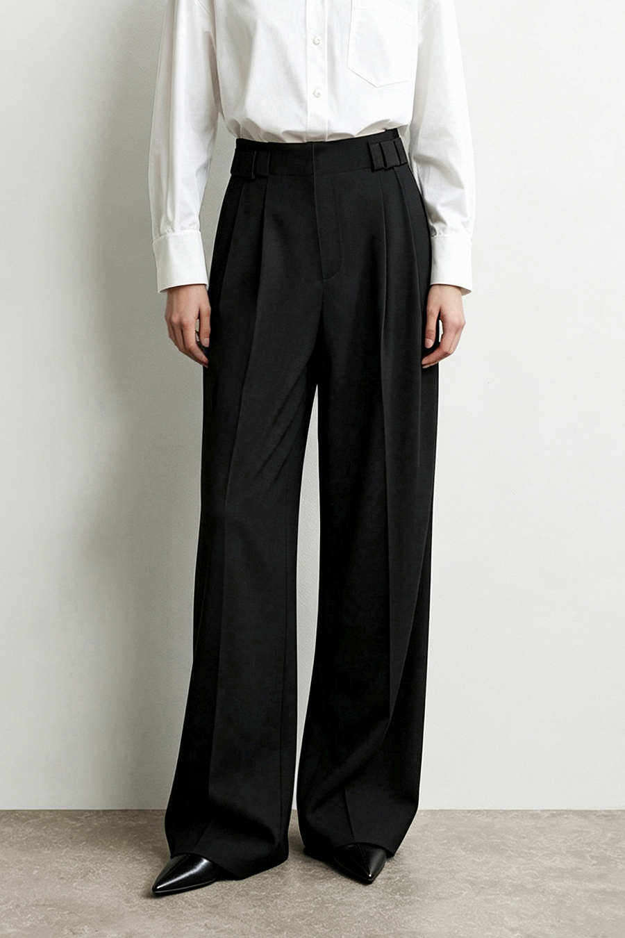 Buckle Belt Casual Long Pants | AMII