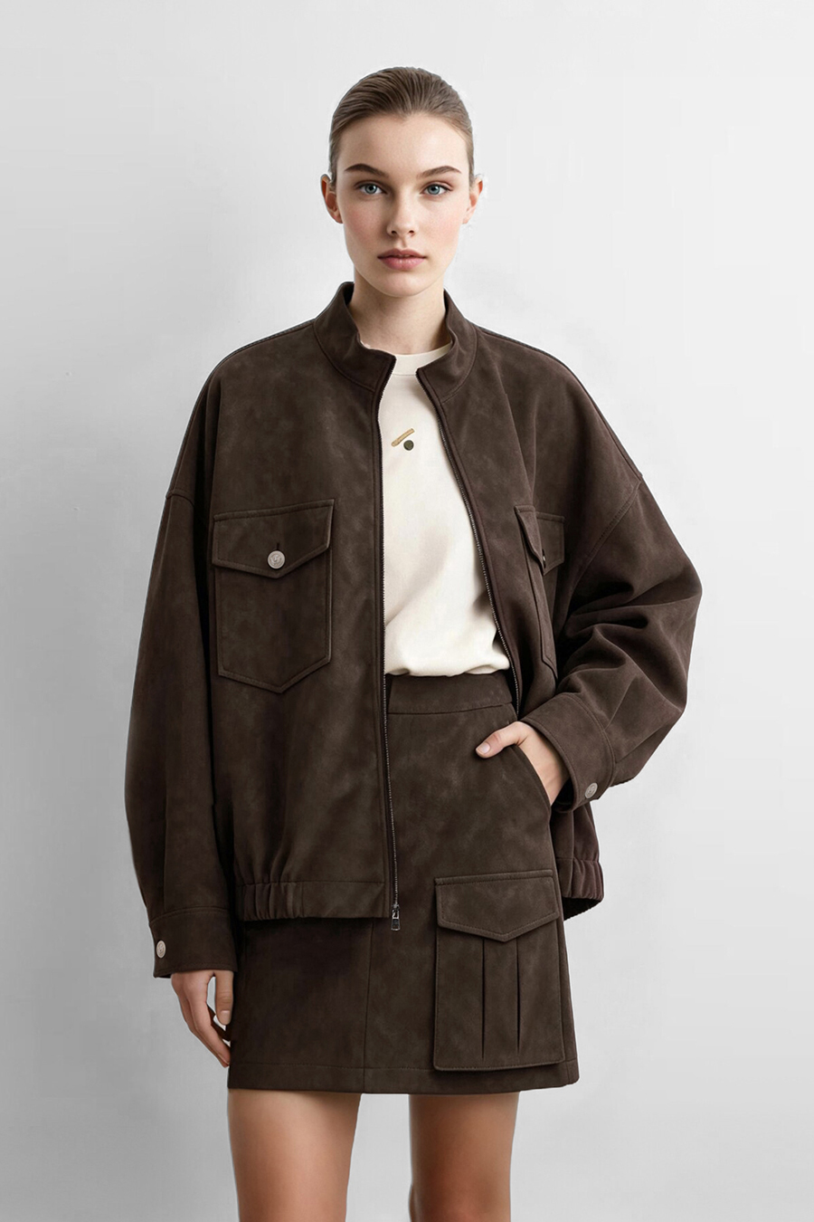 Eco Protein Leather Midi Skirt | AMII