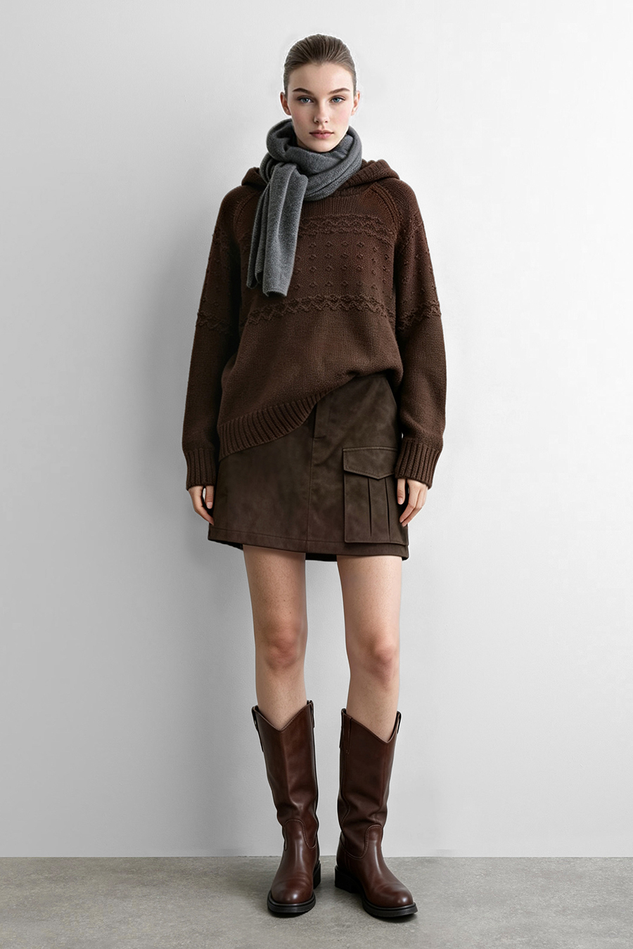 Eco Protein Leather Midi Skirt | AMII