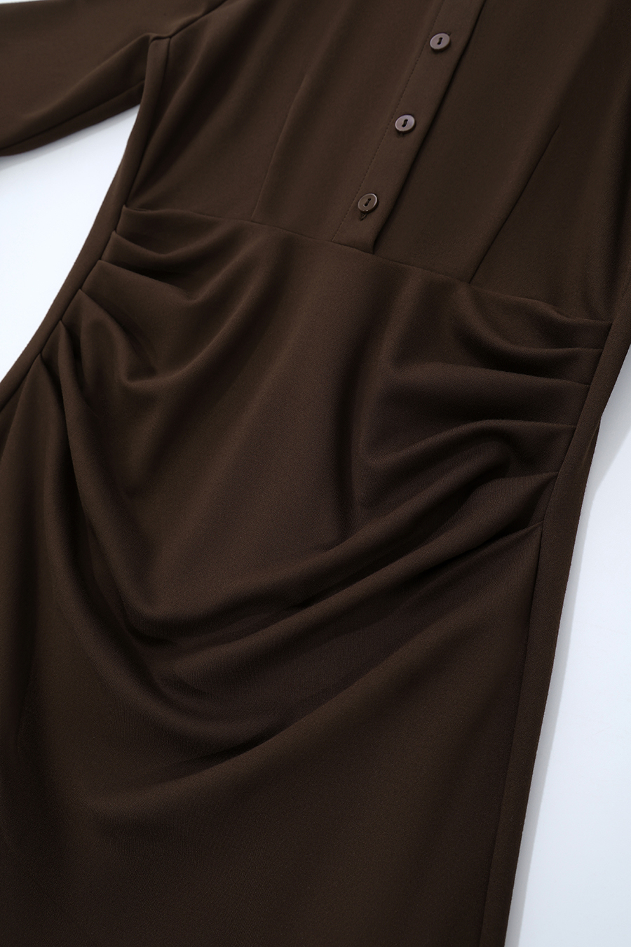 Lapel Half Placket Dress | AMII