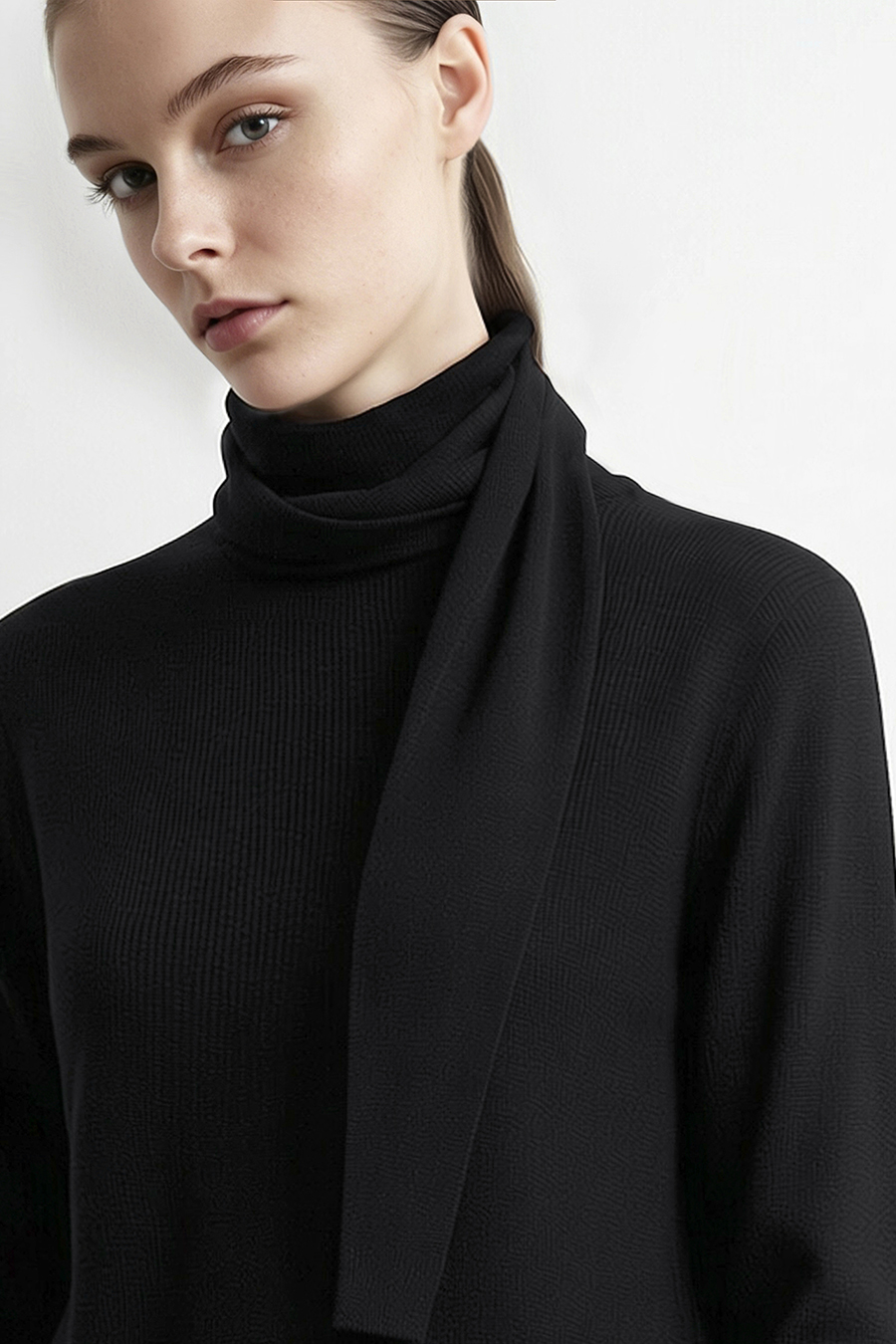 Multi-Way Scarf Collar Sweater | AMII
