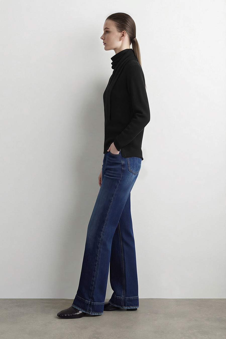 Multi-Way Scarf Collar Sweater | AMII