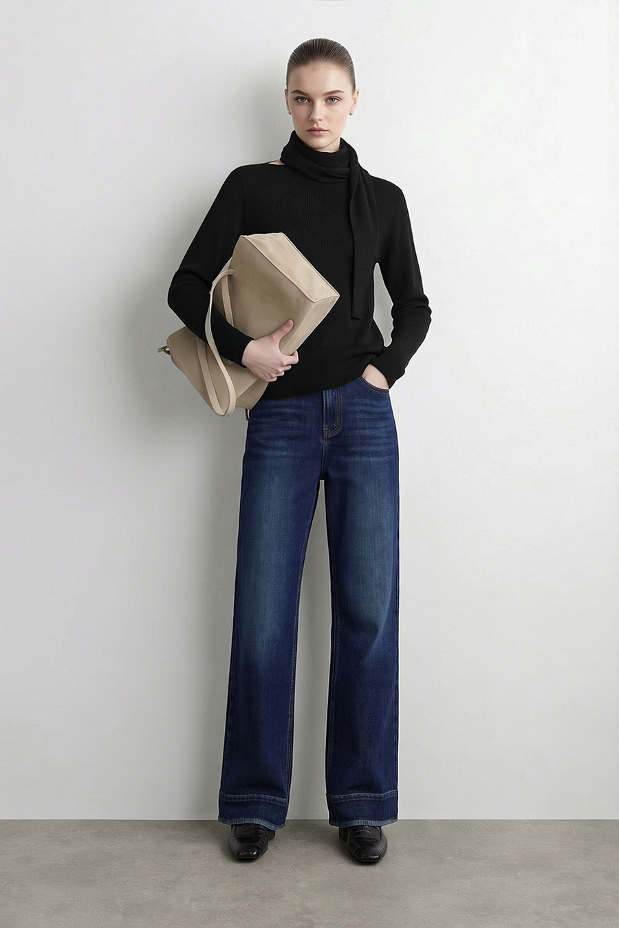 Multi-Way Scarf Collar Sweater | AMII
