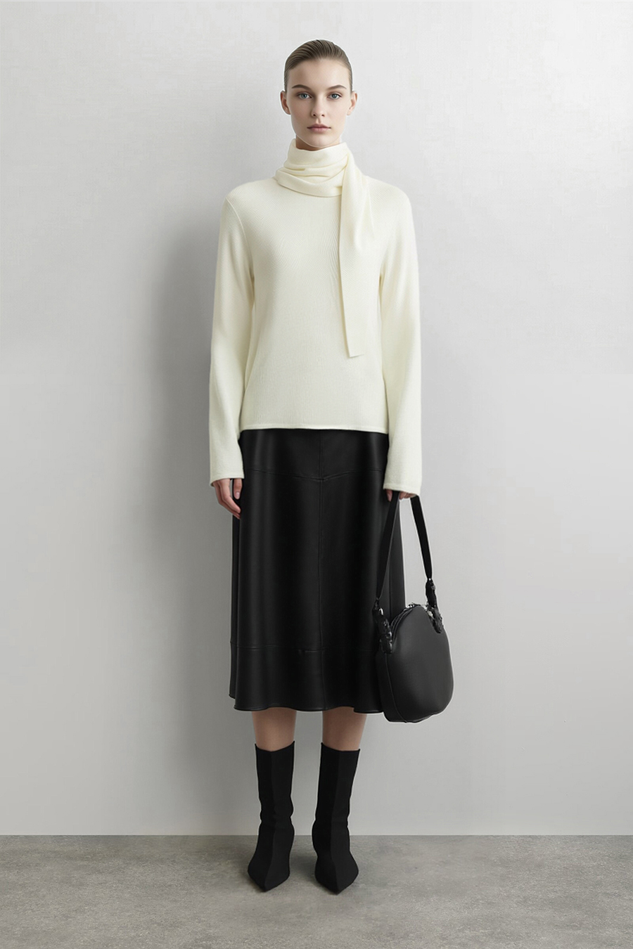 Multi-Way Scarf Collar Sweater | AMII