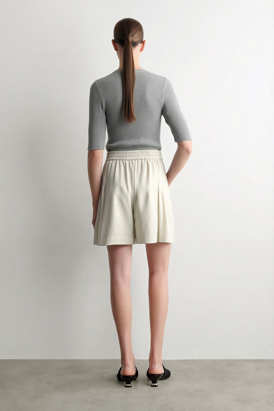 Ruched Wide Leg Casual Shorts | AMII