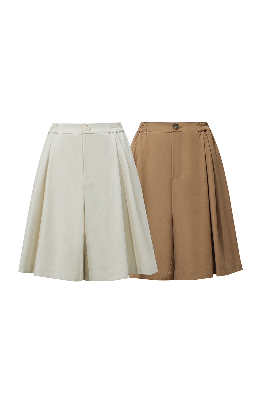 Ruched Wide Leg Casual Shorts | AMII