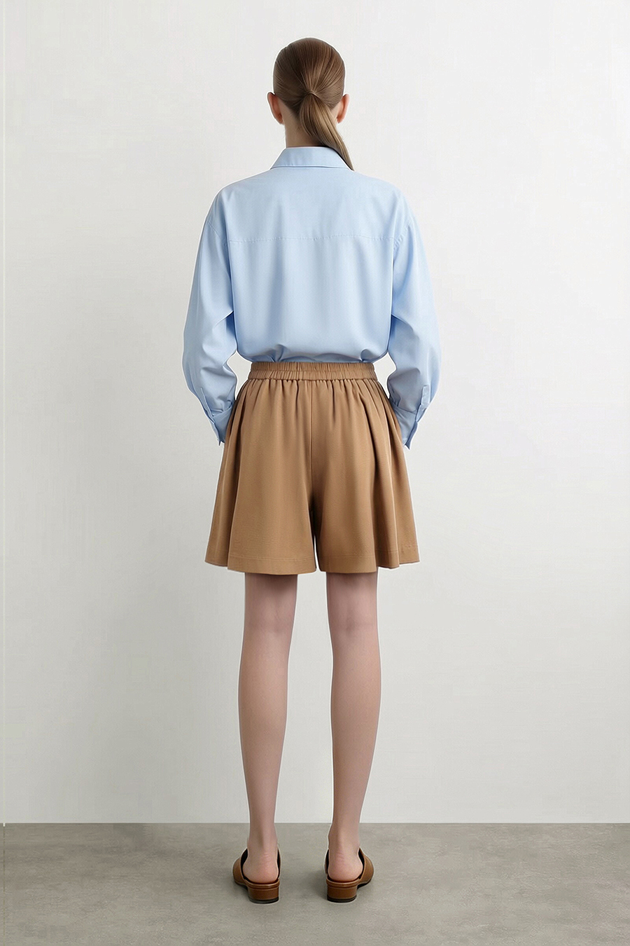 Ruched Wide Leg Casual Shorts | AMII