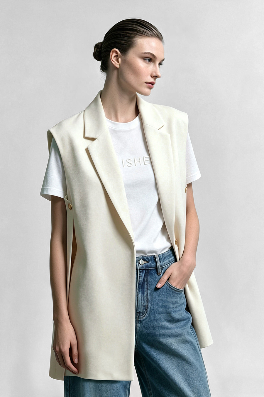 Belted Notch Lapel Vest|AMII