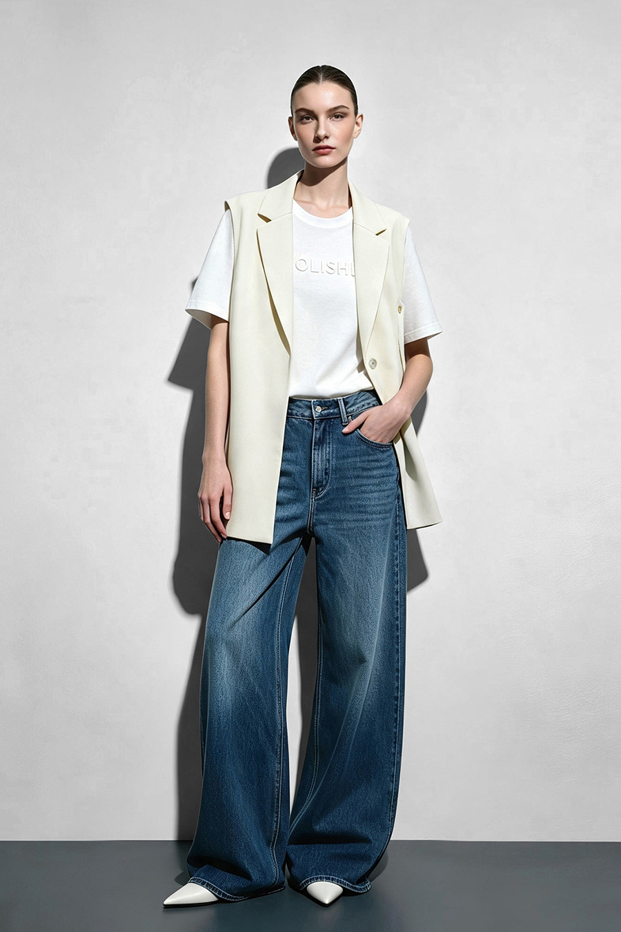 Belted Notch Lapel Vest|AMII