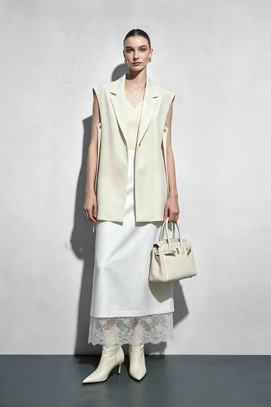 Belted Notch Lapel Vest|AMII