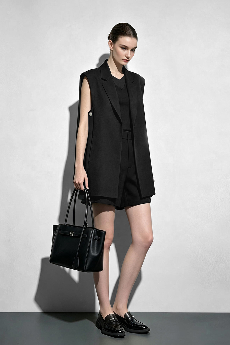 Belted Notch Lapel Vest|AMII