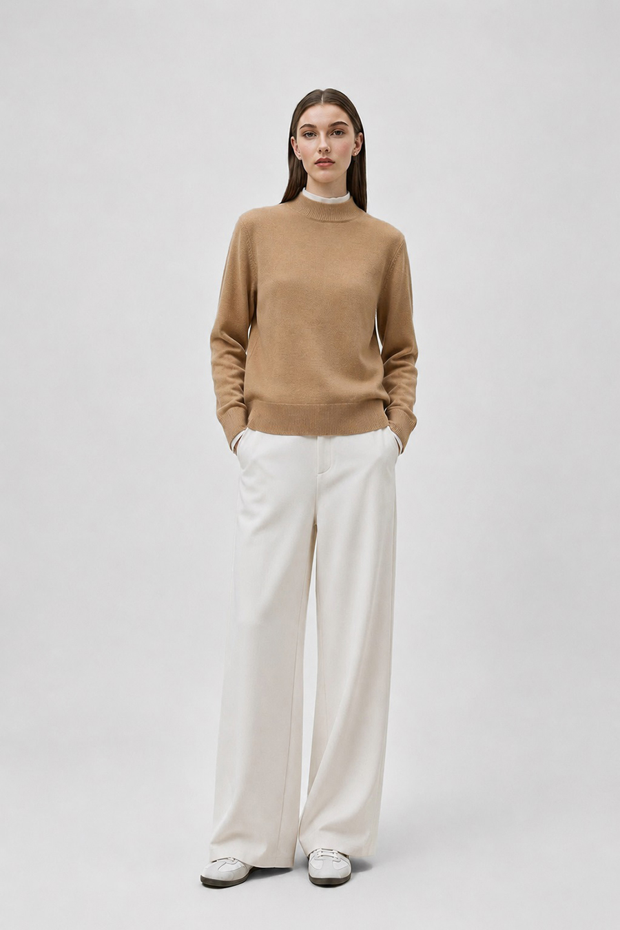 Faux-Layer Color-Block Sweater|AMII