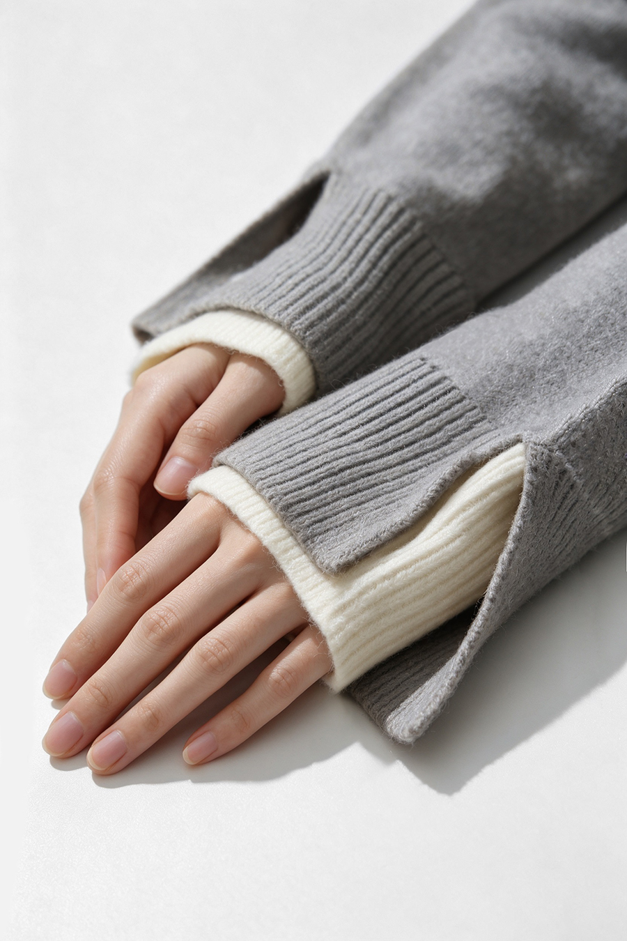 Faux-Layer Color-Block Sweater|AMII