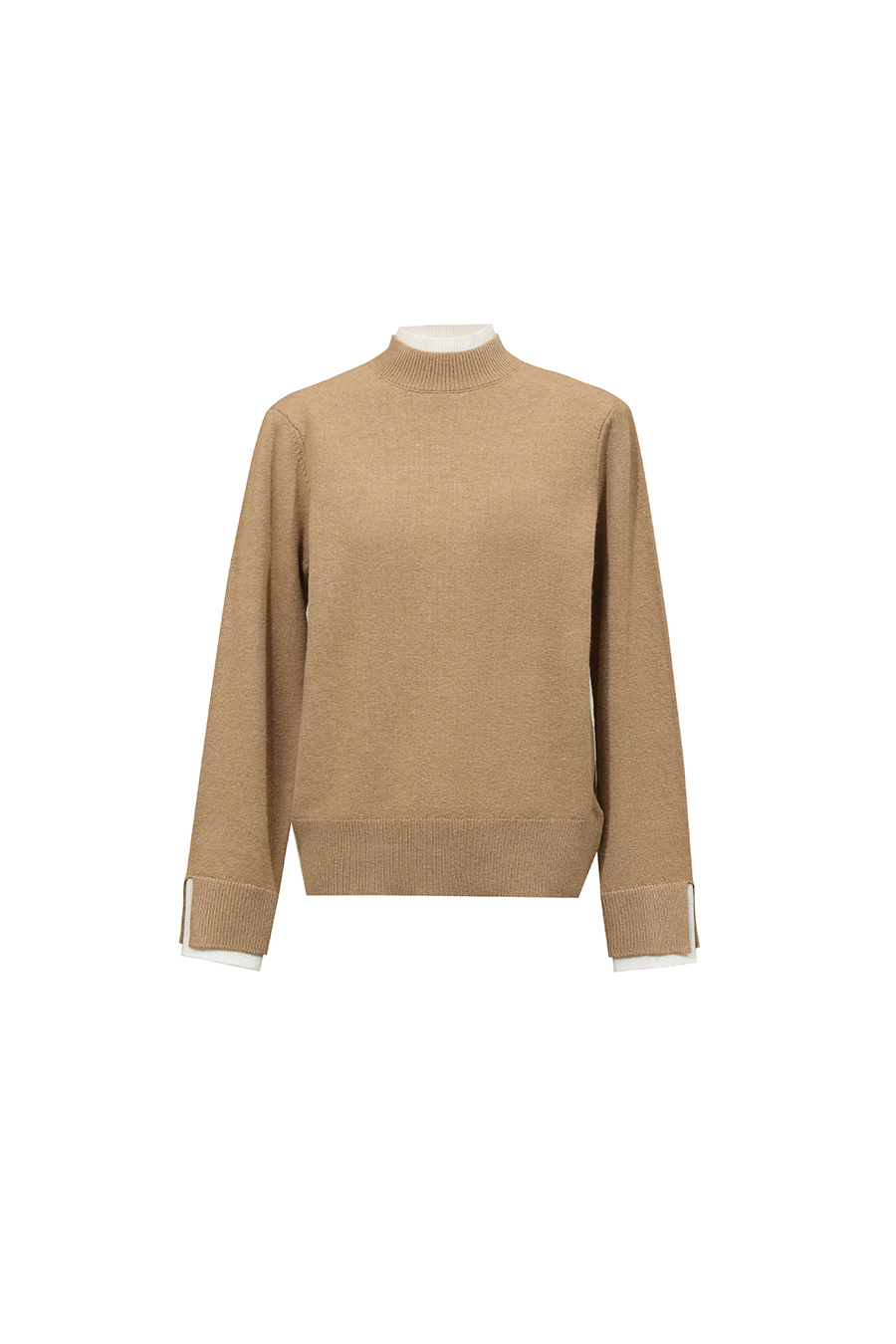 Faux-Layer Color-Block Sweater|AMII