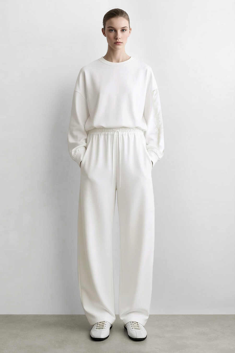 100% Cotton Jacquard Spliced Sweatshirt | AMII