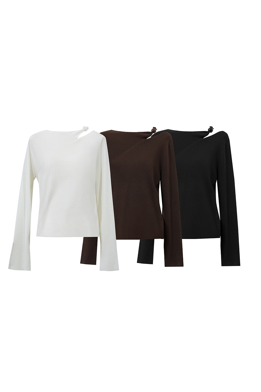 Asymmetric Twist Cutout Knit Top | AMII
