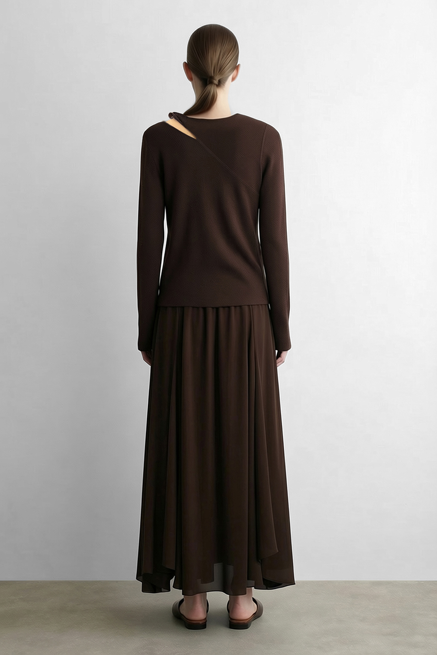 Asymmetric Twist Cutout Knit Top | AMII