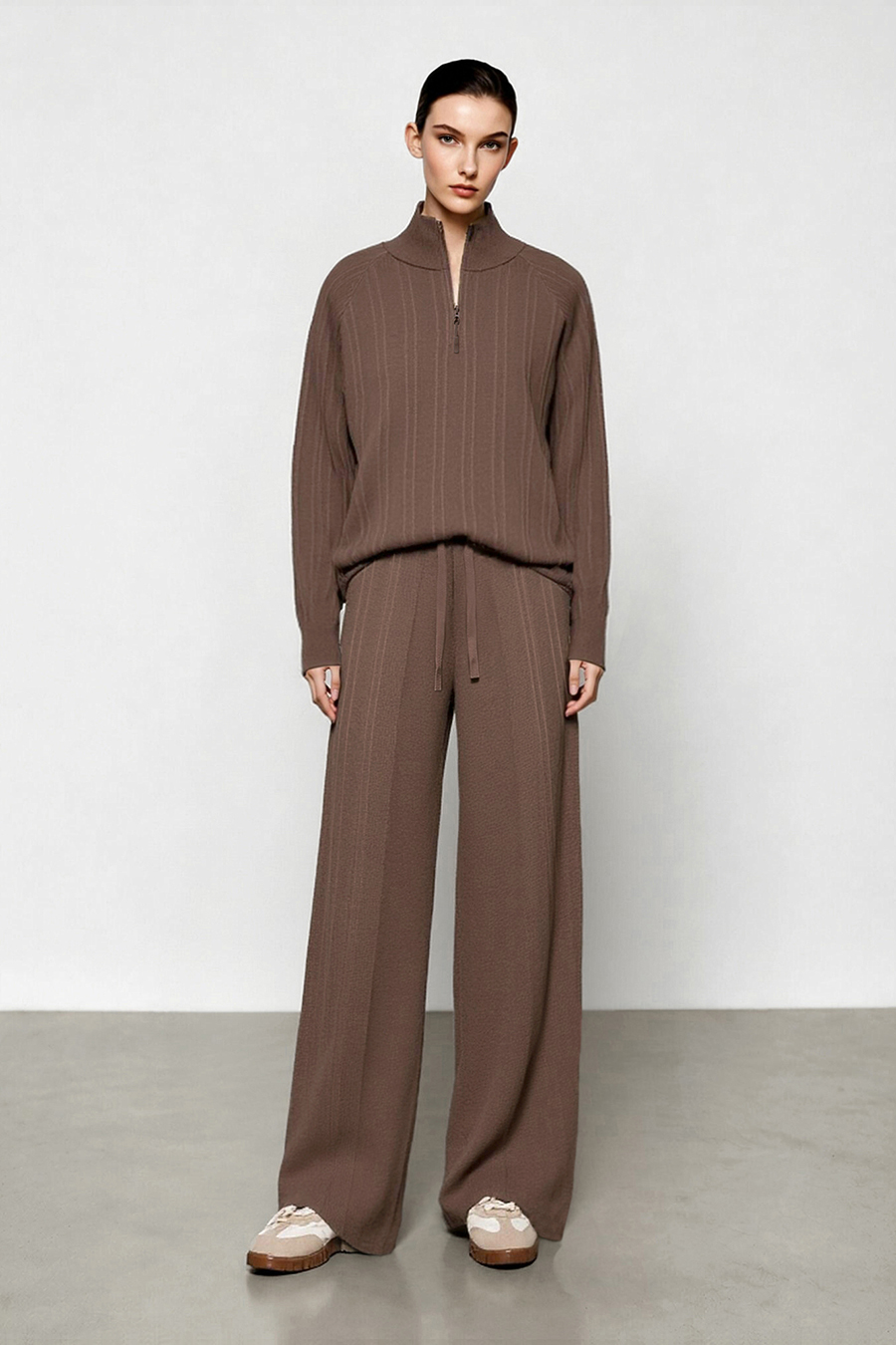 Half-Zip Knit Sweater|AMII