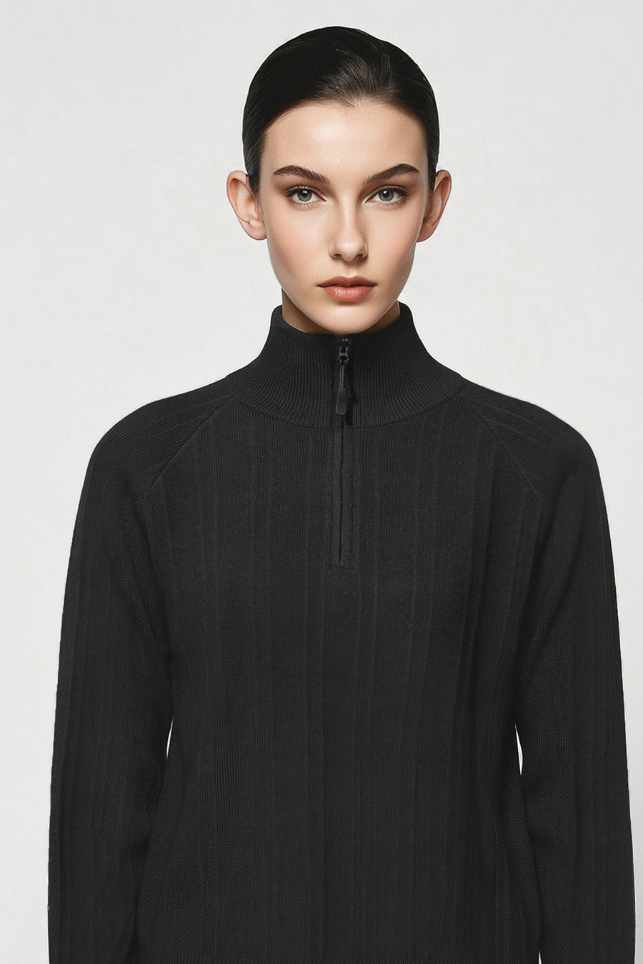 Half-Zip Knit Sweater|AMII