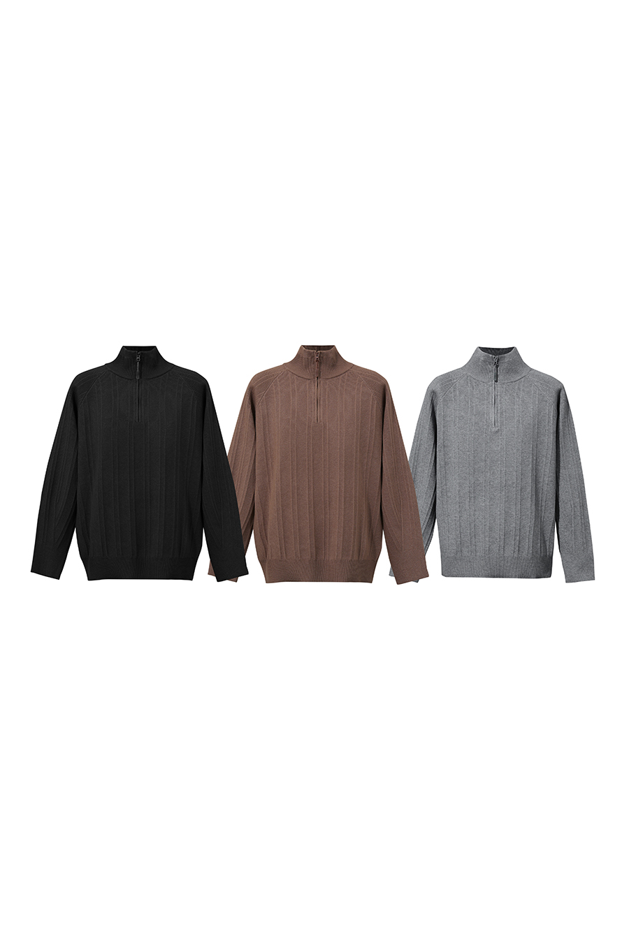 Half-Zip Knit Sweater|AMII