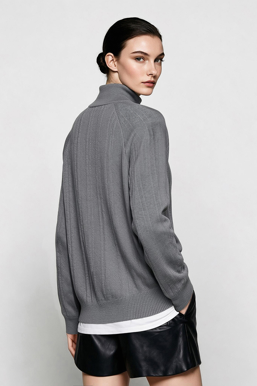 Half-Zip Knit Sweater|AMII