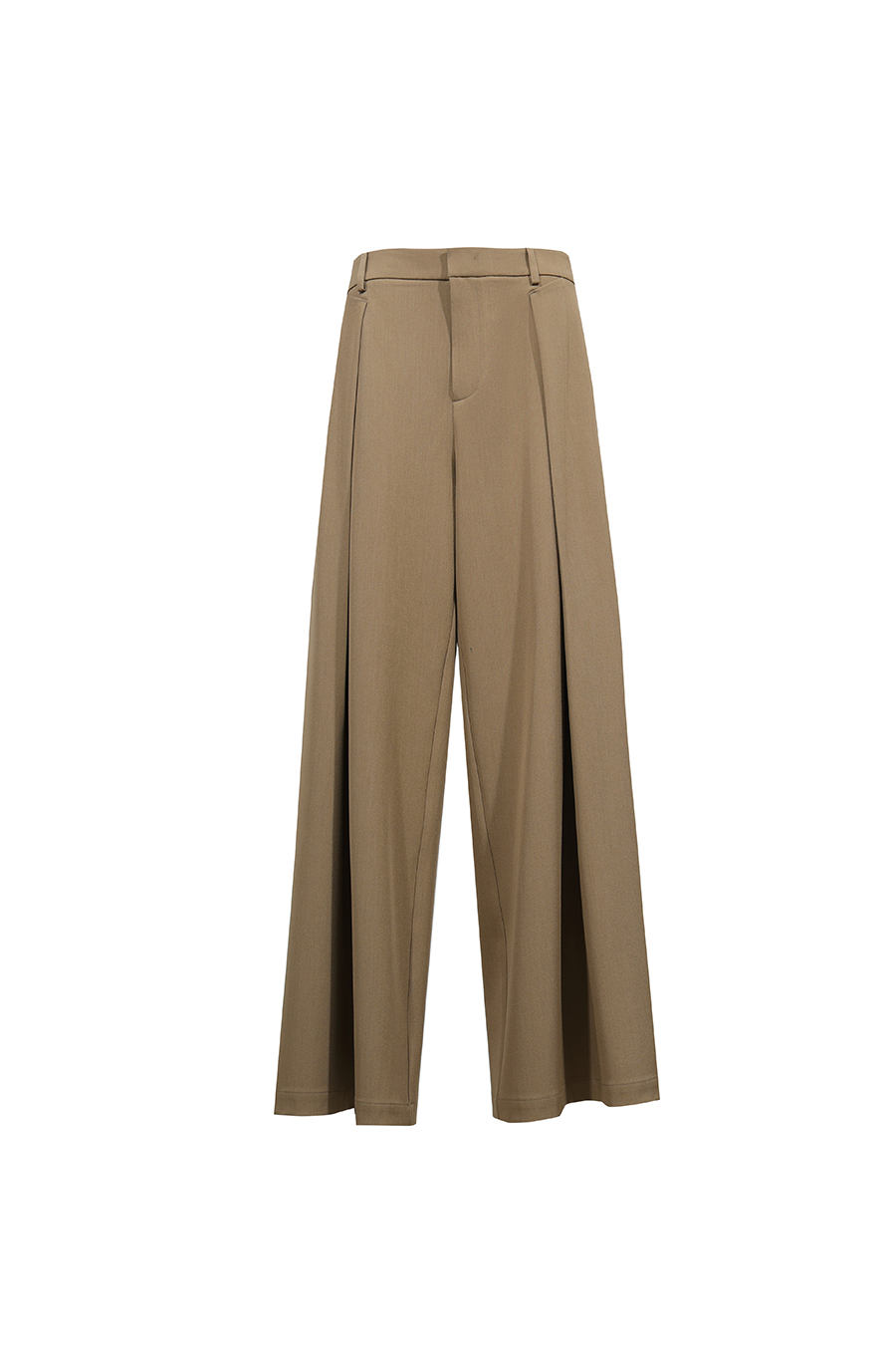 Gathered wide‑leg casual trousers|AMII